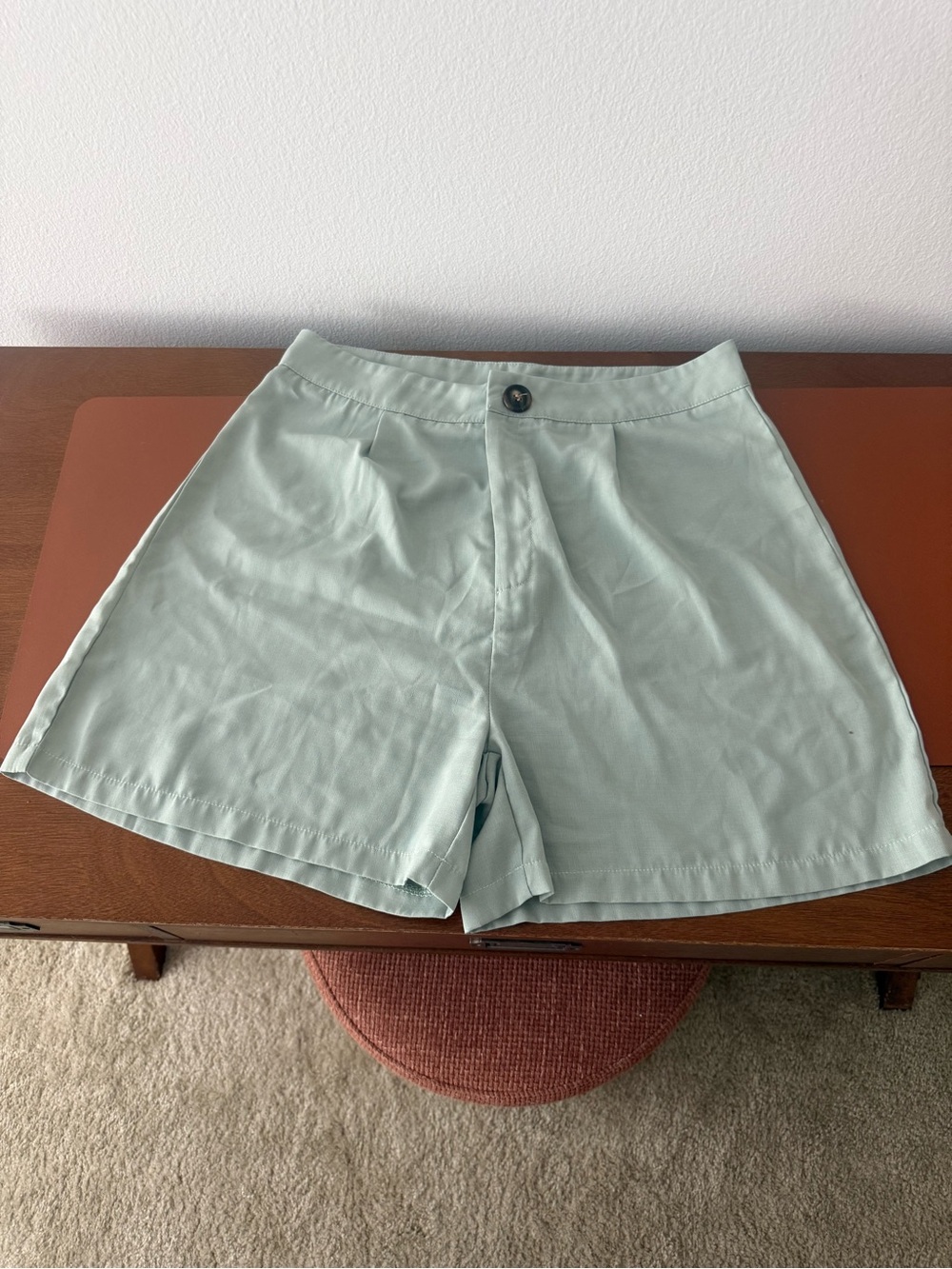 SHEIN Mint Green Flat Front women's  Shorts